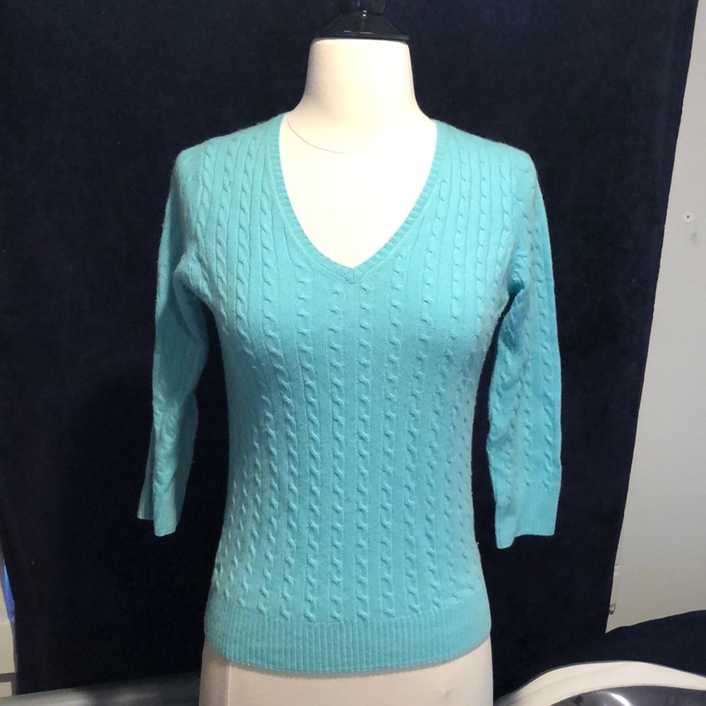 Lilly Pulitzer aqua cashmere sweater